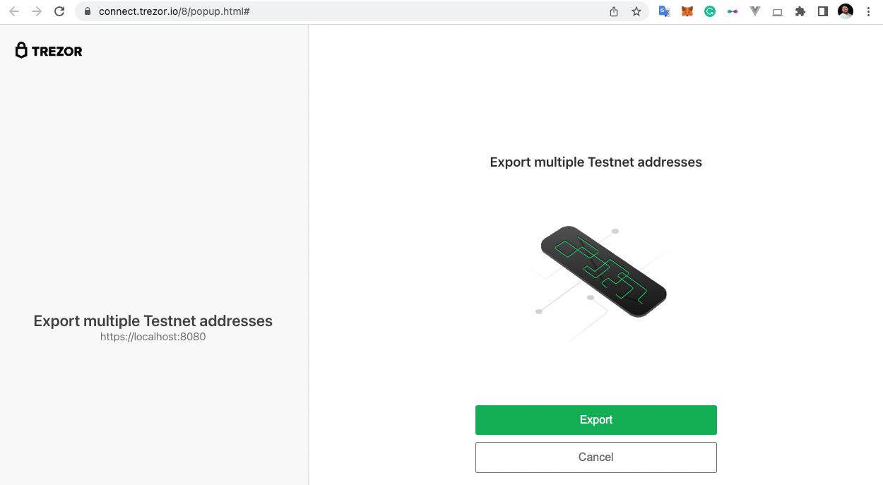 Export Testnet Addresses