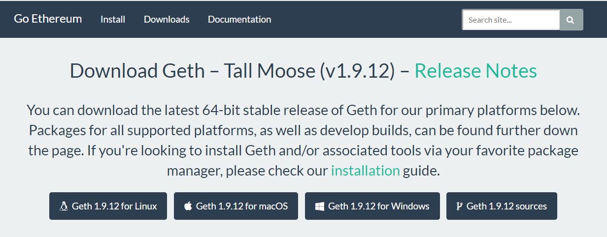 Geth download page